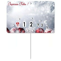 ETIQUETTE Givrée 120x80 mm neutre, à roulettes, pique inox (lot de 10