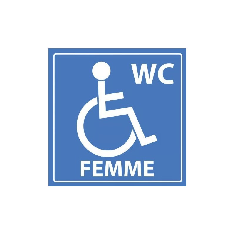PANCARTE adhésive 100x100 mm "WC Femme PMR"