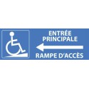 PANCARTE adhésive 210x75 mm "Entrée principale accès PMR à gauche"
