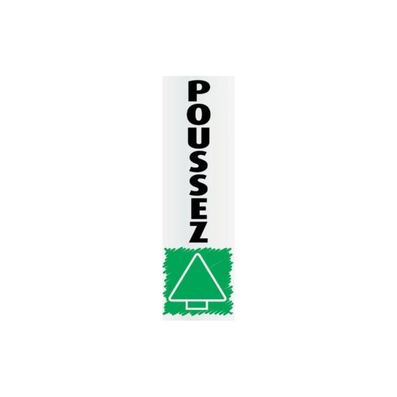 PLAQUE PVC ALU ADHÉSIVE 170x50 MM "Poussez Impression verticale"