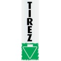 PLAQUE PVC ALU ADHÉSIVE 170x50 MM "Tirez Impression verticale"
