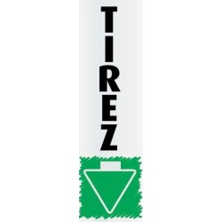 PLAQUE PVC ALU ADHÉSIVE 170x50 MM "Tirez Impression verticale"