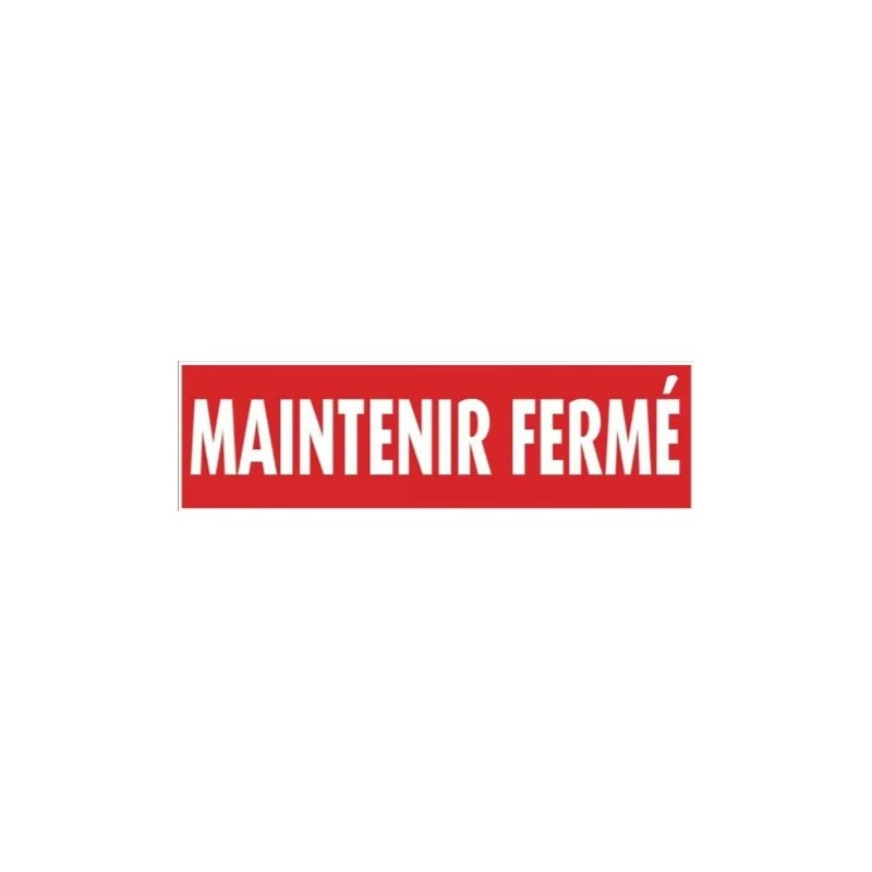 PLAQUE PVC ALU ADHÉSIVE 170x50 MM "Fermé"