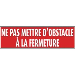 PLAQUE PVC ALU ADHÉSIVE 170x50 MM "Obstacle"