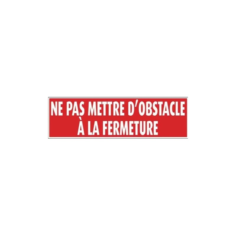 PLAQUE PVC ALU ADHÉSIVE 170x50 MM "Obstacle"
