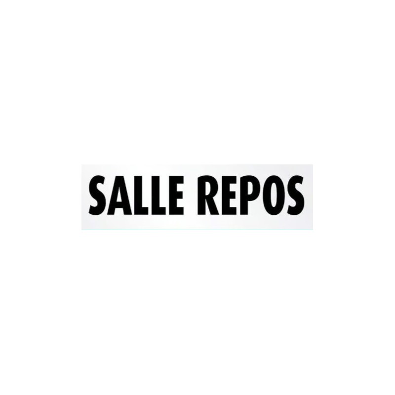 PLAQUE PVC ALU ADHÉSIVE 170x50 MM "Salle Repos"