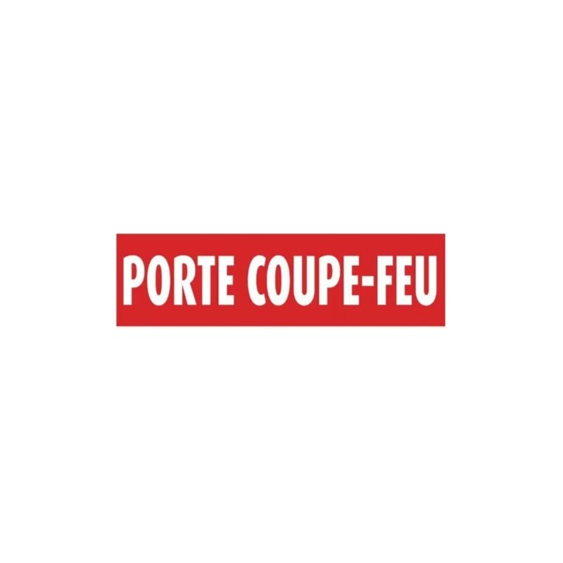 PLAQUE PVC ALU ADHÉSIVE 170x50 MM "Coupe feu"