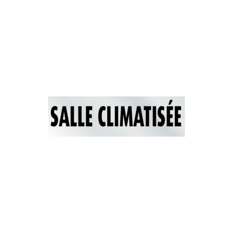 PLAQUE PVC ALU ADHÉSIVE 170x50 MM "Salle climatisée"