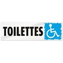 PLAQUE PVC ALU ADHÉSIVE 170x50 MM "Toilettes Handicapé"