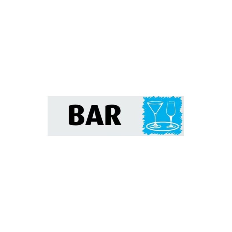 PLAQUE PVC ALU ADHÉSIVE 170x50 MM "Bar"