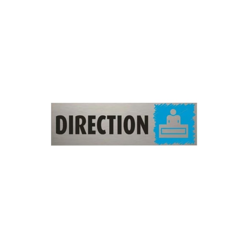 PLAQUE PVC ALU ADHÉSIVE 170x50 MM "Direction"
