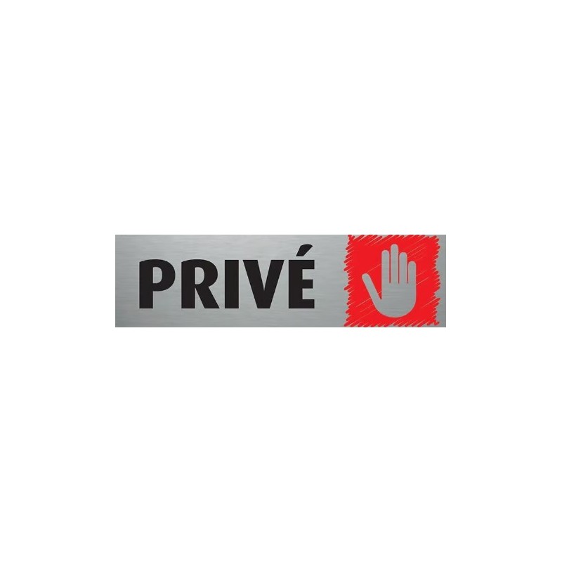 PLAQUE PVC ALU ADHÉSIVE 170x50 MM "Privé"