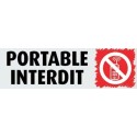 PLAQUE PVC ALU ADHÉSIVE 170x50 MM "Portable interdit"