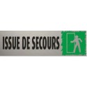 PLAQUE PVC ALU ADHÉSIVE 170x50 MM "Issue de secours"