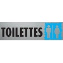 PLAQUE PVC ALU ADHÉSIVE 170x50 MM "Toilettes"