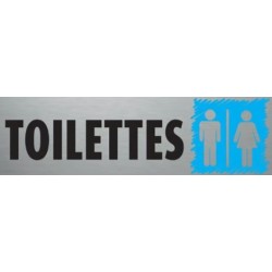 PLAQUE PVC ALU ADHÉSIVE 170x50 MM "Toilettes"