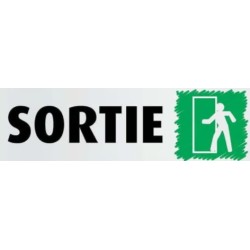 PLAQUE PVC ALU ADHÉSIVE 170x50 MM "Sortie"