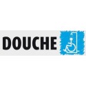 PLAQUE PVC ALU ADHÉSIVE 170x50 MM "Douche PMR"