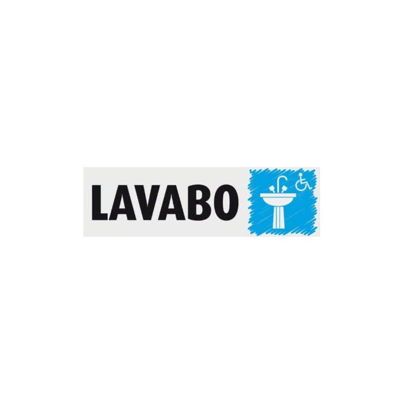 PLAQUE PVC ALU ADHÉSIVE 170x50 MM "Lavabo PMR"
