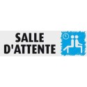 PLAQUE PVC ALU ADHÉSIVE 170x50 MM "Salle d'attente"