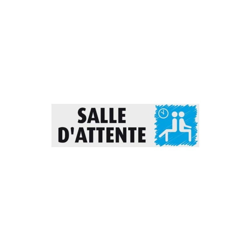 PLAQUE PVC ALU ADHÉSIVE 170x50 MM "Salle d'attente"