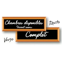 PANCARTE FAUX CADRE BOIS 300x100 MM "Complet/chambre disponible"
