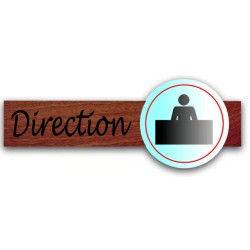 PLAQUE DUOSIGN S/SUPPORT BOIS 220x85 MM "Direction"