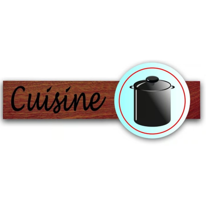 PLAQUE DUOSIGN S/SUPPORT BOIS 220x85 MM "Cuisine"