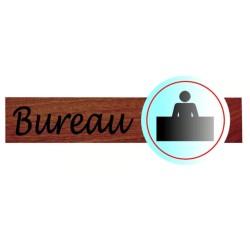 PLAQUE DUOSIGN S/SUPPORT BOIS 220x85 MM "Bureau"