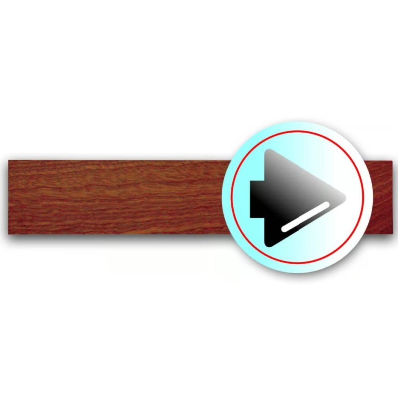 PLAQUE DUOSIGN S/SUPPORT BOIS 220x85 MM "Flèche"
