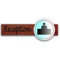 PLAQUE DUOSIGN S/SUPPORT BOIS 220x85 MM "Réception"