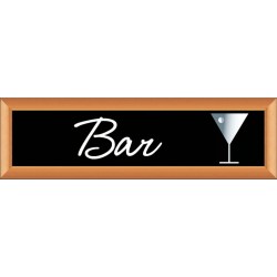 PLAQUE TERRA FAUX CADRE BOIS 170x50 MM "Bar"