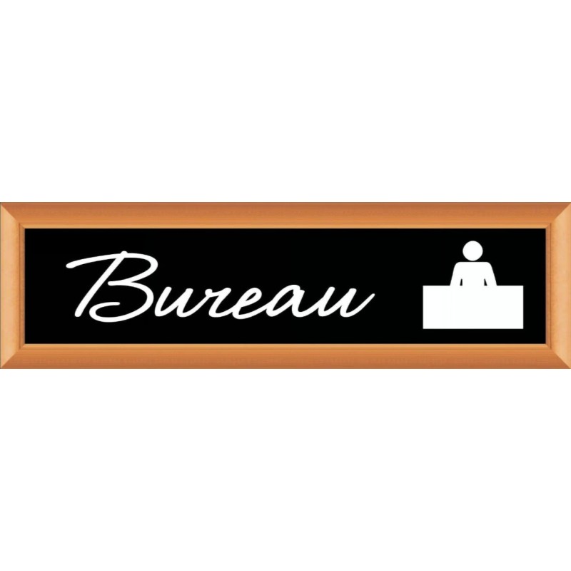 PLAQUE TERRA FAUX CADRE BOIS 170x50 MM "Bureau"