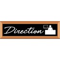 PLAQUE TERRA FAUX CADRE BOIS 170x50 MM "Direction"