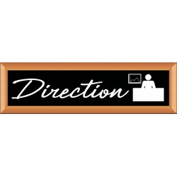 PLAQUE TERRA FAUX CADRE BOIS 170x50 MM "Direction"