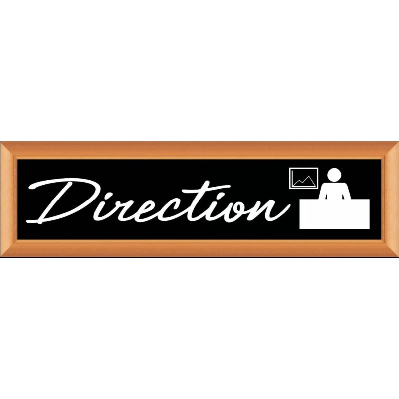 PLAQUE TERRA FAUX CADRE BOIS 170x50 MM "Direction"