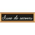 PLAQUE TERRA FAUX CADRE BOIS 170x50 MM "Issue de secours"