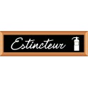 PLAQUE TERRA FAUX CADRE BOIS 170x50 MM "Extincteur"