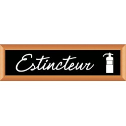 PLAQUE TERRA FAUX CADRE BOIS 170x50 MM "Extincteur"