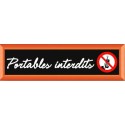 PLAQUE TERRA FAUX CADRE BOIS 170x50 MM "Portables interdits"