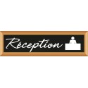PLAQUE TERRA FAUX CADRE BOIS 170x50 MM "Réception"