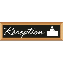 PLAQUE TERRA FAUX CADRE BOIS 170x50 MM "Réception"