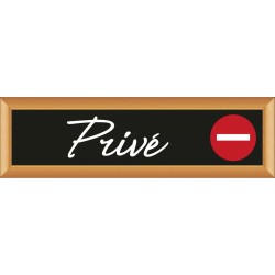 PLAQUE TERRA FAUX CADRE BOIS 170x50 MM "Privé"