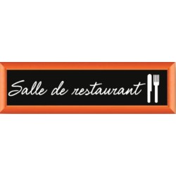 PLAQUE TERRA FAUX CADRE BOIS 170x50 MM "Salle de restaurant"