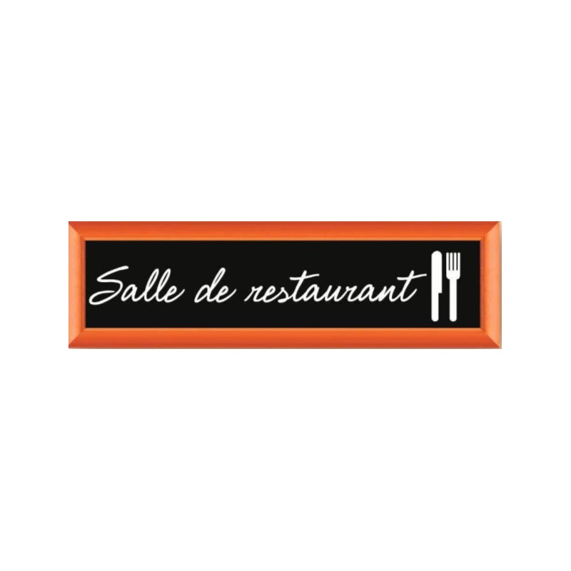 PLAQUE TERRA FAUX CADRE BOIS 170x50 MM "Salle de restaurant"
