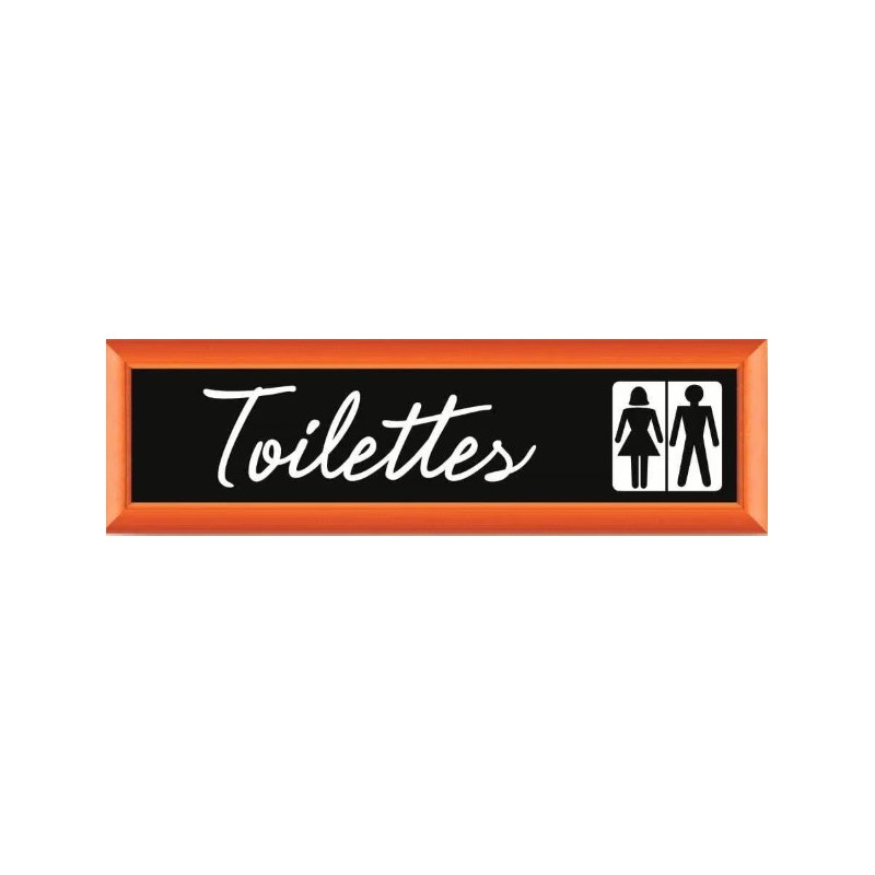 PLAQUE TERRA FAUX CADRE BOIS 170x50 MM "Toilettes"
