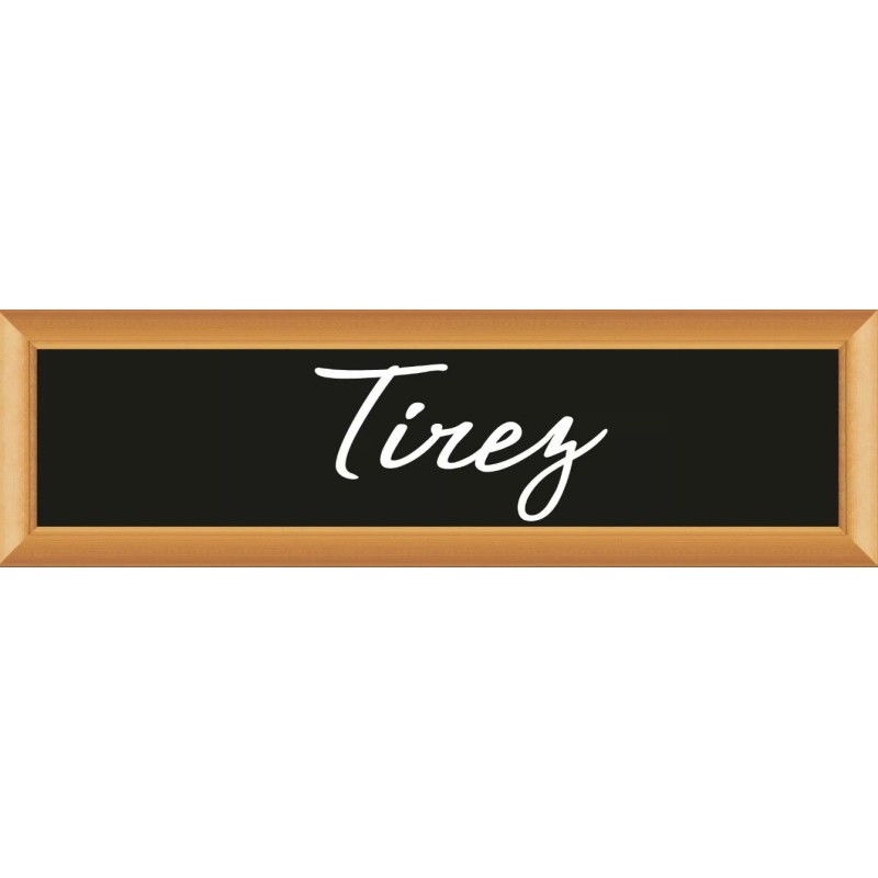 PLAQUE TERRA FAUX CADRE BOIS 170x50 MM "Tirez"