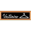 PLAQUE TERRA FAUX CADRE BOIS 170x50 MM "Vestiaire"