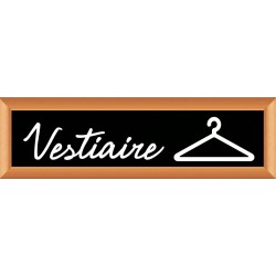 PLAQUE TERRA FAUX CADRE BOIS 170x50 MM "Vestiaire"