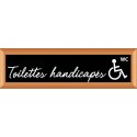 PLAQUE TERRA FAUX CADRE BOIS 170x50 MM "Toilettes handicapé"